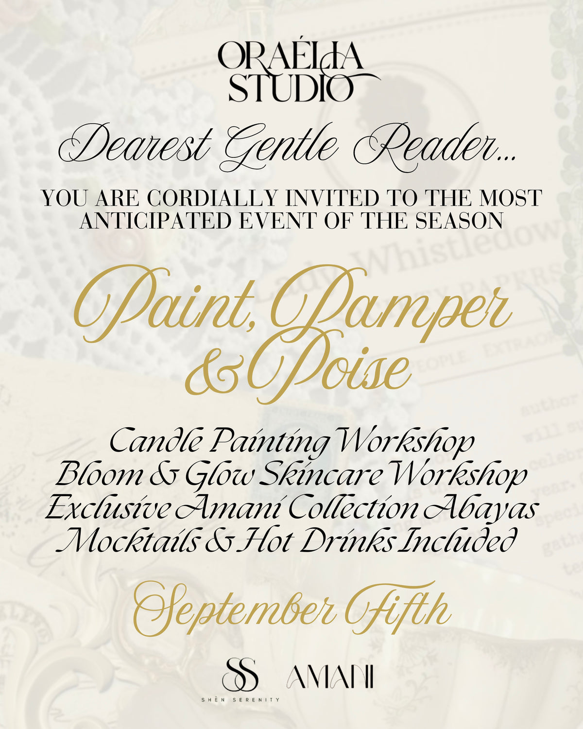 Paint, Pamper & Poise Event | NEW DATE 3rd October